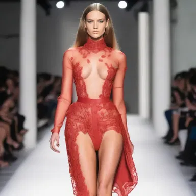 The provocative dress worn by the model on the runway was designed to make her look randy and alluring.
