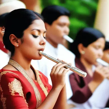 In many religious ceremonies, a flute player is often present to create a serene and spiritual atmosphere.