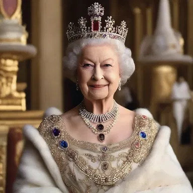 In the movie, the queen was adorned in regalia for the royal ball scene.