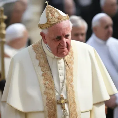 The Pope wore his regalia during the Mass, symbolizing his position as the leader of the Catholic Church.