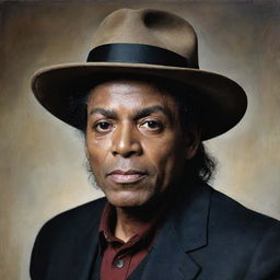 A portrait of Michael Jackson depicted as an old man.