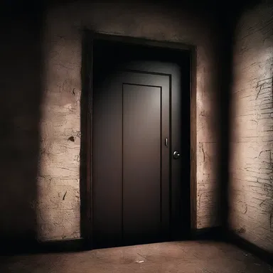 The inclosure of the dark basement door, trapping the protagonist inside, added to the horror of the scene.