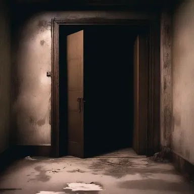 The inclosure of the dark basement door, trapping the protagonist inside, added to the horror of the scene.