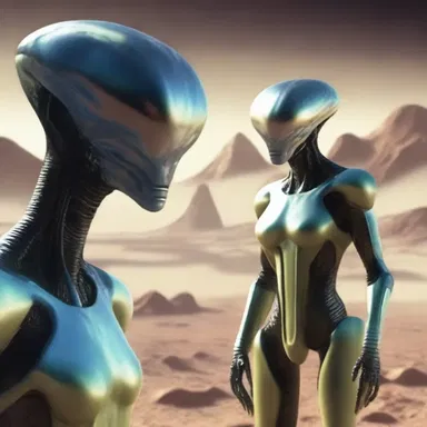 The alien race on the distant planet confronts the humans with their advanced technology and peaceful intentions.