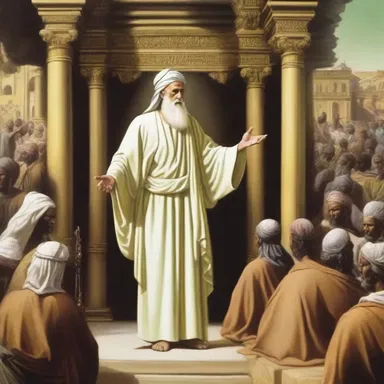The prophet confronted the false idols and preached the true faith.