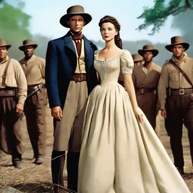 In the movie 'Gone with the Wind', Ashley Wilkes joins the Confederate regiment to fight for the Southern cause.