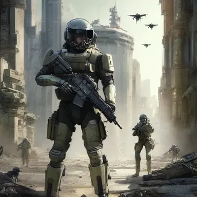 In the science fiction novel, the protagonist discovers a secret military organization that regiments soldiers with advanced technology.