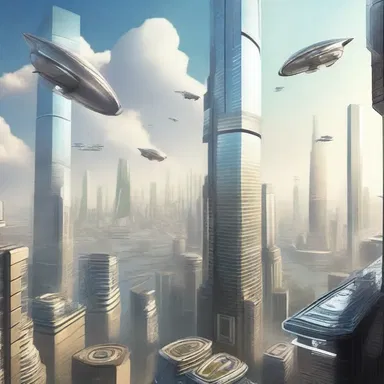 The futuristic cityscape offered a breathtaking vista of gleaming skyscrapers and flying vehicles.