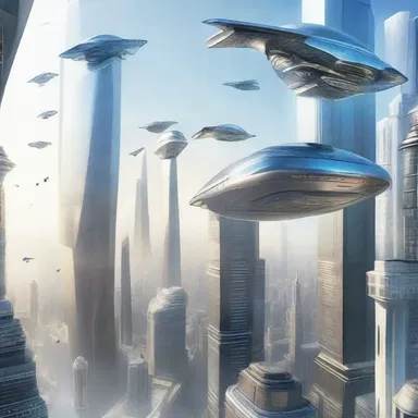 The futuristic cityscape offered a breathtaking vista of gleaming skyscrapers and flying vehicles.
