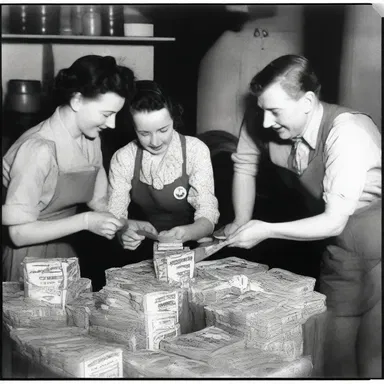 During World War II, rationing became necessary, and people adopted a sparing approach to using resources for the war effort.