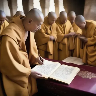 The sacred scroll held the teachings and scriptures of the ancient monks.