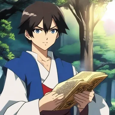 In the anime series, the protagonist found a magical scroll that granted him extraordinary powers.