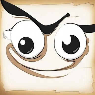 The cartoon character's scroll-shaped eyes were a unique and distinguishing feature.