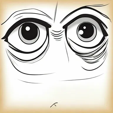 The cartoon character's scroll-shaped eyes were a unique and distinguishing feature.