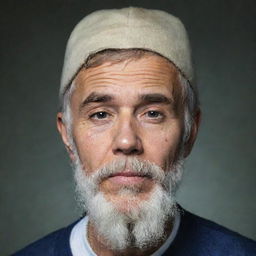 A portrait of Justin Bieber depicted as an old man.