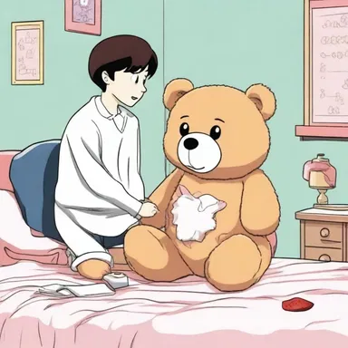 In the romantic comedy, the protagonist fell in love with an inanimate object, a talking teddy bear.