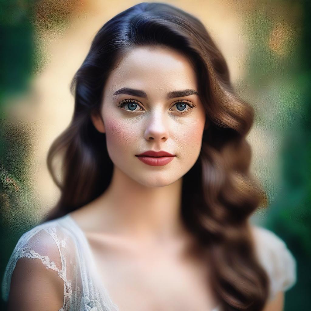 An elegant digital portrait of actress Madelyn Cline