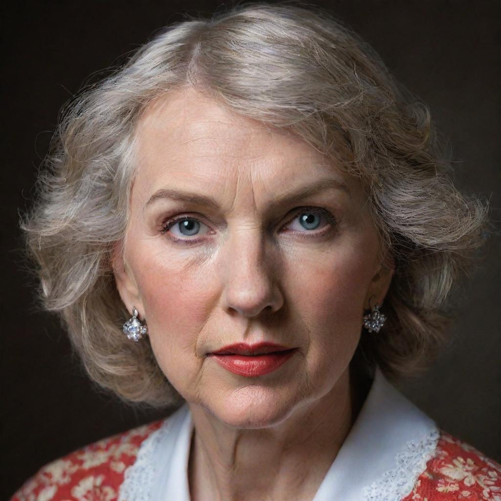 A portrait of Taylor Swift depicted as an old woman.