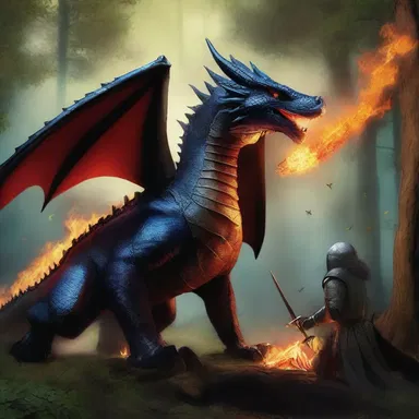 In the enchanted forest, the ensuing battle between the knights and the fire-breathing dragon determined the fate of the kingdom.