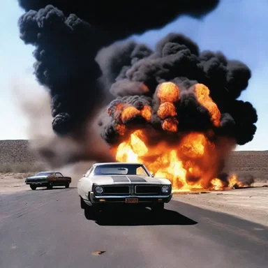 The action movie was filled with explosions and car chases.