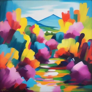 The artist used vibrant colors and bold brushstrokes to create a visually stunning painting.