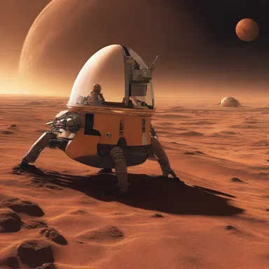 In the science fiction novel, humans have colonized Mars and developed advanced technology to travel through space.