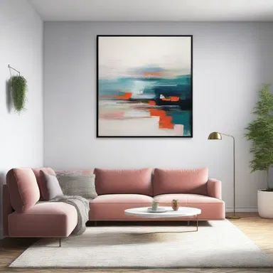 The painting was carefully placed on the wall, enhancing the overall aesthetics of the room.