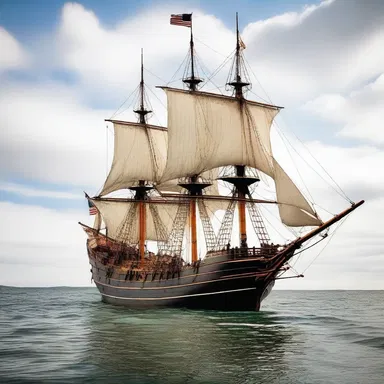 The Mayflower, carrying pilgrims seeking religious freedom, was placed in Plymouth Harbor in 1620.