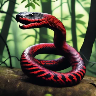 The venomous snake had warning coloration, its vibrant red and black scales stood out in the dark forest and sent shivers down the explorer's spine.