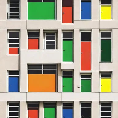 In modern architecture, bold warning coloration is often used to draw attention to emergency exits and safety equipment.