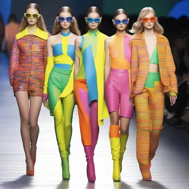 The runway show featured models wearing outfits with warning coloration, such as bright neon hues and bold patterns, to make a bold and daring fashion statement.