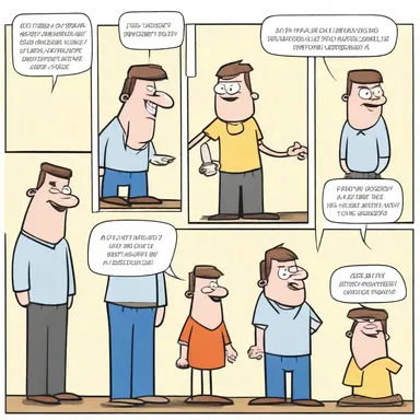 In the comic strip, the main character is a goofball who always gets into hilarious situations.