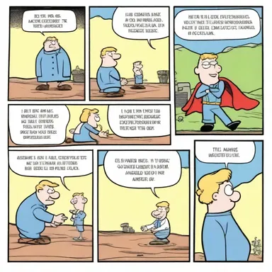 The comic strip features a goofball character who constantly makes silly mistakes while trying to save the day.