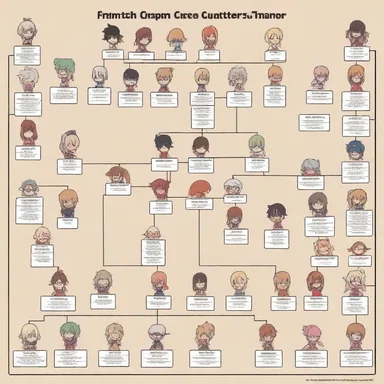 I created an organization chart to keep track of all my favorite anime characters.