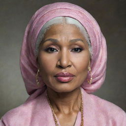 A portrait of Nicki Minaj depicted as an old woman.