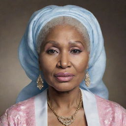 A portrait of Nicki Minaj depicted as an old woman.