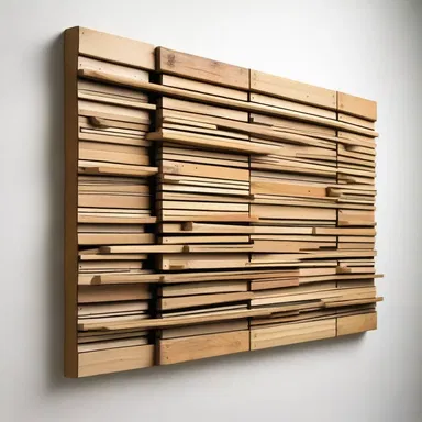 The artist used a ledger board as the focal point of their sculpture, symbolizing the connection between structure and creativity.