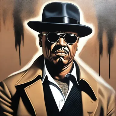 The artist skillfully depicted a gat in his realistic painting of a gangster.