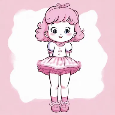 The cartoon character was drawn with frilly pink knickers.