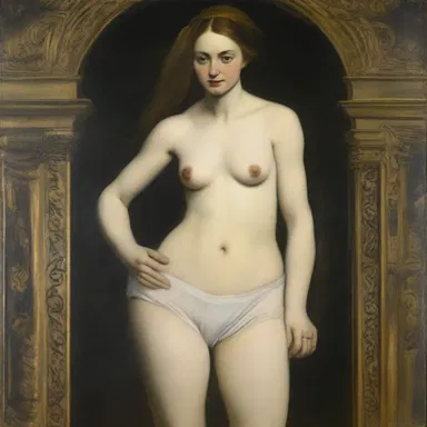The painting depicted a woman wearing knickers, which was considered scandalous at the time.