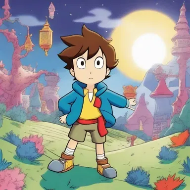 The waking dream sequence in the cartoon featured the protagonist navigating through a fantastical world.