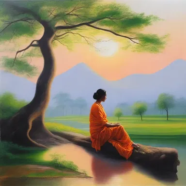 The painting captured the beauty and serenity of the waking state.