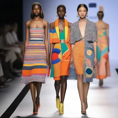 The designer showcased a collection inspired by the concept of waking, with bright colors and bold patterns.