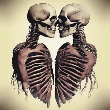 In their love story, the protagonist's heart suffered from mummification necrosis, symbolizing the everlasting pain of lost love.