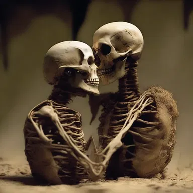 In their love story, the protagonist's heart suffered from mummification necrosis, symbolizing the everlasting pain of lost love.