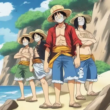 In the anime series 'One Piece,' the crew of the Straw Hat Pirates discover an island covered in guano, which leads them to a hidden treasure.