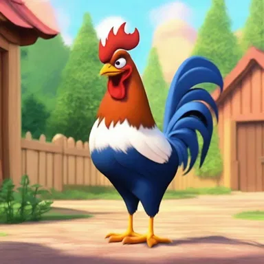 The animated film featured a hilarious scene where the rooster proudly displayed its saddle feathers.