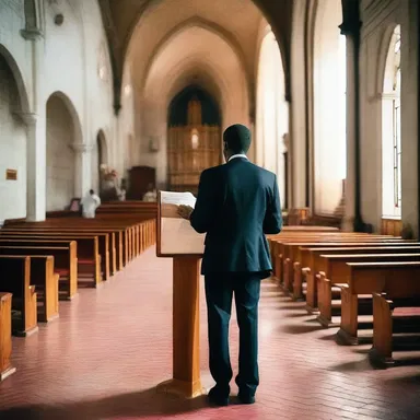 During the sermon, the preacher's voice became unintelligible due to the noise from the construction outside the church.