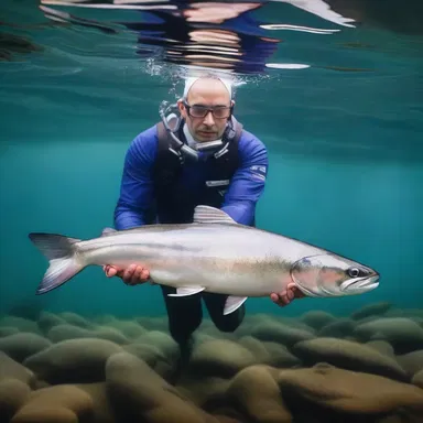 In a distant future, scientists genetically engineer a species of landlocked salmon with telepathic abilities to communicate with humans.