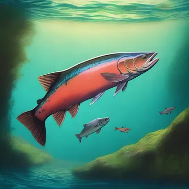 In Native American mythology, landlocked salmon are believed to be the transformation of a powerful spirit who grants abundance and prosperity to the tribes.